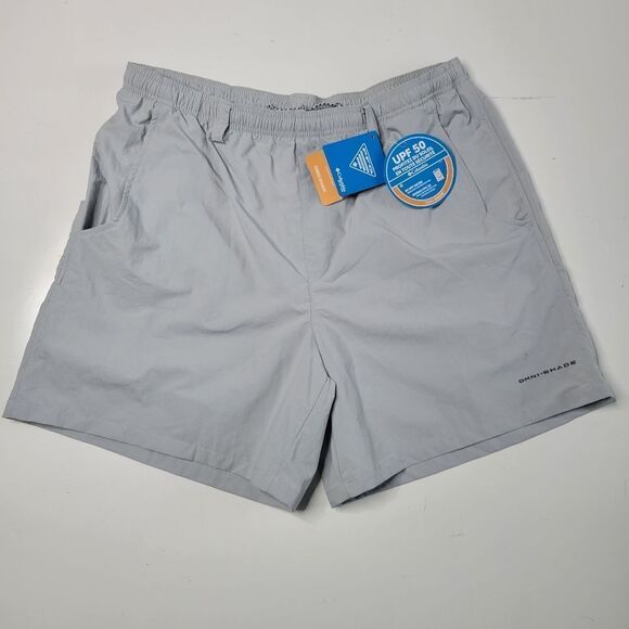 NEW COLUMBIA PFG MEN'S GRAY MESH LINED SWIM OUTDOOR FISHING SHORTS L LARGE NWT - Picture 11 of 12